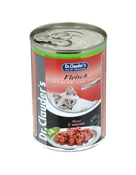 Dr.Clauder`s консервы для кошек мясо 12х415г купить  зоотовары для животных