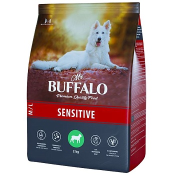 Mr.Buffalo B131 ADULT M/L SENSITIVE сухой корм для собак средних и крупных пород с ягненком 2кг купить  зоотовары для животных