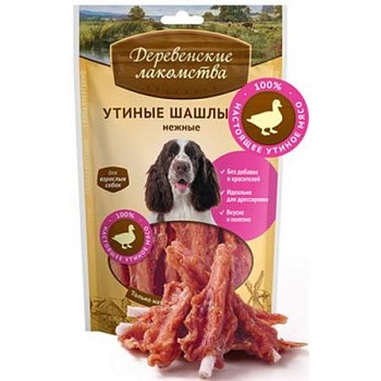 Деревенские Лакомства 100 % Мяса Утиные Шашлычки Нежные для Собак 90г купить  зоотовары для животных