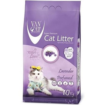 Van Cat Lavender Комкующийся наполнитель без пыли с ароматом Лаванды 10кг купить  зоотовары для животных