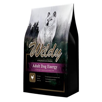 Wildy Adult DOG Energy Сухой корм с курицей для активных собак 15кг купить  зоотовары для животных