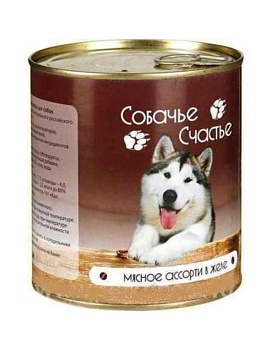 Собачье Счастье Мясное Ассорти в Желе 12х750 купить  зоотовары для животных