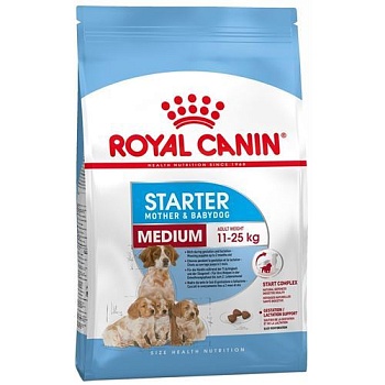 ROYAL CANIN Medium Starter корм для средних пород щенков до 2-х месяцев, беременных и кормящих сук 4кг купить  зоотовары для животных