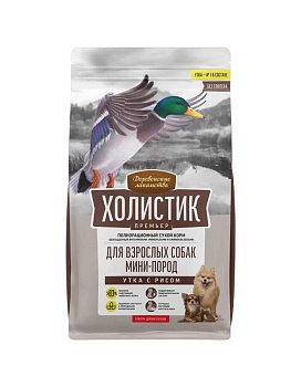 Деревенские лакомства Холистик Премьер сухой для собак мини-пород Утка с рисом 1кг купить  зоотовары для животных