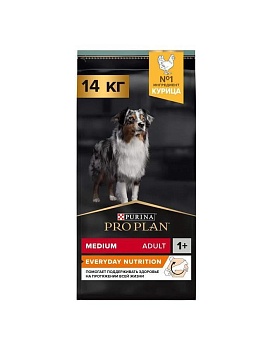 Pro Plan Medium Adult сухой корм для собак средних пород 10 - 25 кг Курица 14 кг купить  зоотовары для животных