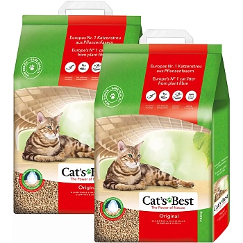 Cat's Best Original Древесный комкующийся наполнитель 2х20л купить  зоотовары для животных
