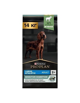 PRO PLAN Adult Large Athletic Ягненок сухой корм для собак крупных пород с атлетическим телосложением от 25 кг 14 кг купить  зоотовары для животных