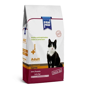 Pawpaw Adult Cat Food Gourmet сухой корм для кошек 1кг купить  зоотовары для животных