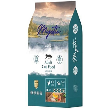 Mystic Adult Cat Food Chicken сухой корм для кошек с курицей 15кг купить  зоотовары для животных