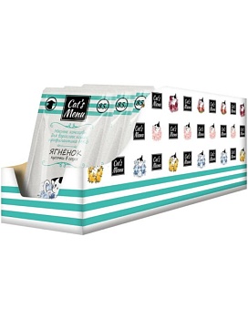 Cat`s Menu консервы для взрослых кошек с ягненком кусочки в соусе профилактика МКБ 30х85гр купить  зоотовары для животных