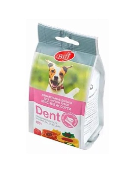 ТитБит Жевательные дольки Dent мясное ассорти 100гр купить  зоотовары для животных