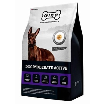 ДЖИНА DOG MODERATE ACTIVE Корм сухой для Взрослых собак с умеренной активностью 18кг купить  зоотовары для животных
