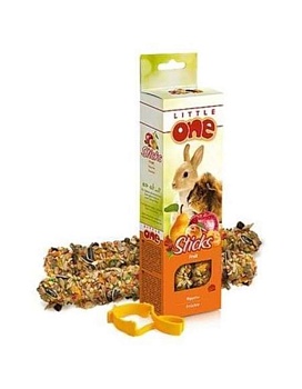 LITTLE ONE Палочки для морских свинок, кроликов и шиншилл с фруктами 2х60г купить  зоотовары для животных