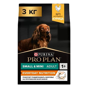 Pro Plan Small & Mini Adult сухой корм для собак мелких и карликовых пород 1 - 10 кг Курица 3кг купить  зоотовары для животных