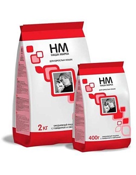 Наша Марка Корм для Кошек с Говядиной и Овощами 400г купить  зоотовары для животных