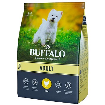 Mr.Buffalo B125 ADULT MINI сухой корм для собак мелких пород с курицей 2кг купить  зоотовары для животных