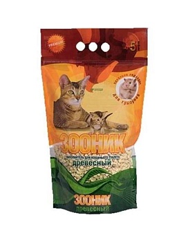 Наполнитель для кошек Зооник Древесный 4х5л купить  зоотовары для животных