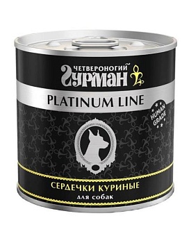 Четвероногий ГУРМАН консервы для собак Платинум сердечки куриные в желе 6х525гр купить  зоотовары для животных