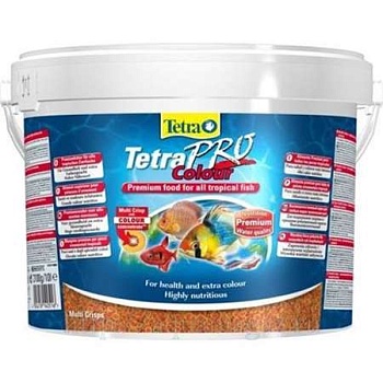 Tetra Pro Color Crisps- корм-чипсы для улучения окраса всех декоративных рыб 500г купить  зоотовары для животных