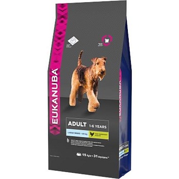 EUKANUBA ADULT LARGE BREED сухой корм для взрослых собак крупных пород 15кг купить  зоотовары для животных