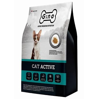 ДЖИНА CAT ACTIVE Корм сухой для активных и выставочных кошек 18кг купить  зоотовары для животных