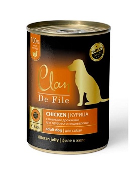 CLAN De File консервы для собак Курица 12х340гр купить  зоотовары для животных