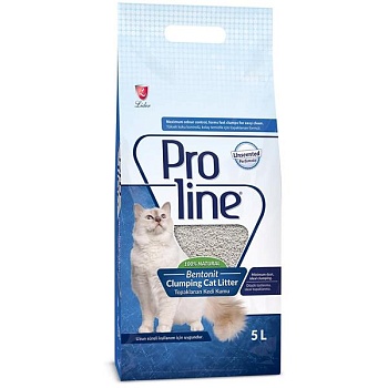 Proline комкующийся бентонитовый наполнитель для кошачьего туалета гипоаллергенный без запаха 5л купить  зоотовары для животных