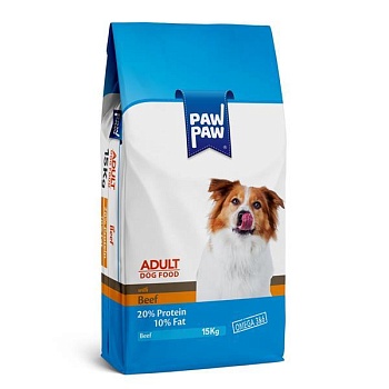 Pawpaw Adult Dog Food with Beef сухой корм для собак с говядиной 15кг купить  зоотовары для животных