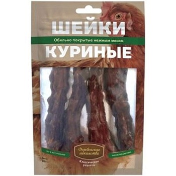 ДЕРЕВЕНСКИЕ ЛАКОМСТВА Шейки куриные 60 г купить  зоотовары для животных