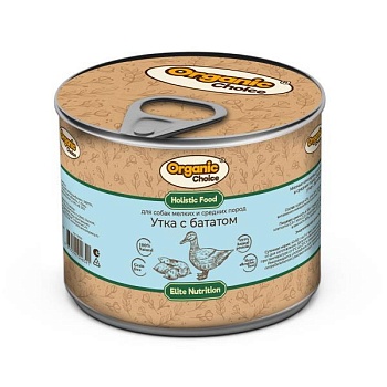 Organic Сhoice консервы для собак мелких и средних пород утка с бататом 12х240г купить  зоотовары для животных