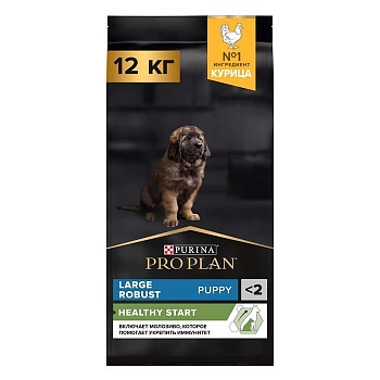 PRO PLAN Puppy Large Robust сухой корм для щенков крупных пород от 25 кг с мощным телосложением Курица 12 кг купить  зоотовары для животных