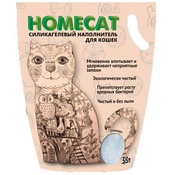 HOMECAT Стандарт Силикагелевый наполнитель для кошачьих туалетов без запаха 3,6л купить  зоотовары для животных