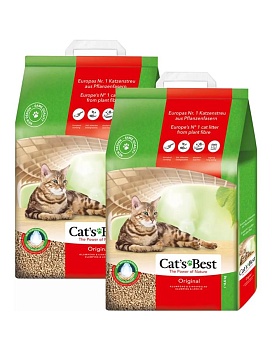 Cat's Best Original Древесный комкующийся наполнитель 2х20л купить  зоотовары для животных