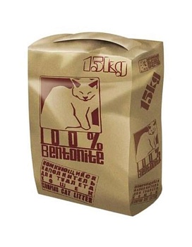 Pi-Pi-Bent No Name комкующийся бентонитовый наполнитель для кошек 15кг купить  зоотовары для животных