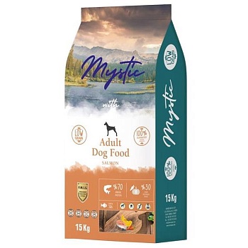 Mystic Adult Dog Food Salmon сухой корм для собак с лососем 15кг купить  зоотовары для животных