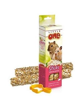 LITTLE ONE Палочки для хомяков, крыс, мышей и песчанок с воздушным рисом и орехами 2х60г купить  зоотовары для животных