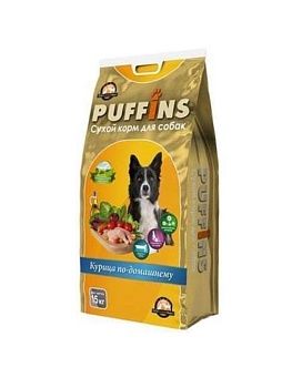 Puffins Сухой Корм для Собак Курица По-Домашнему 15кг купить  зоотовары для животных