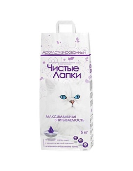 Наполнитель Чистые лапки для кошек комкующийся ароматизированный 3х5кг купить  зоотовары для животных