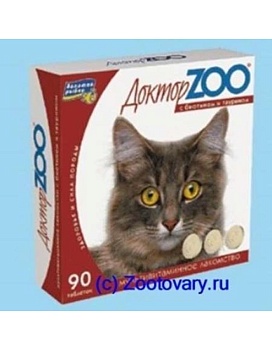 Доктор Zoo Витамины Здоровье Кожи и Шерсти для Кошек с Таурином 6х90таб купить  зоотовары для животных