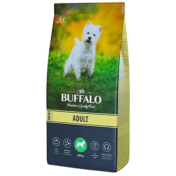Mr.Buffalo B125 ADULT MINI сухой корм для собак мелких пород с Ягненком 800г купить  зоотовары для животных