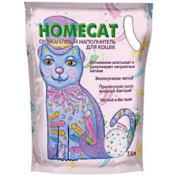 HOMECAT Волшебные кристаллы силикагелевый наполнитель для кошачьих туалетов 7.6л купить  зоотовары для животных