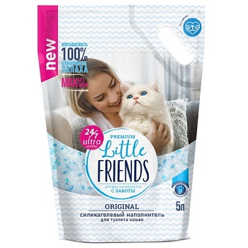 Наполнитель LITTLE FRIENDS Original силикагелевый без запаха 5л купить  зоотовары для животных