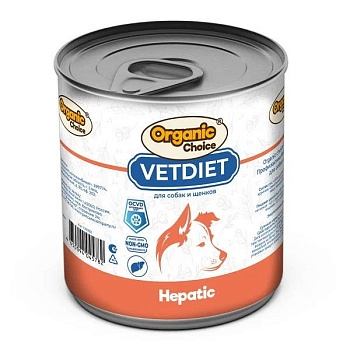 Organic Сhoice VET Hepatic для собак и щенков профилактика болезней печени 12х340г купить  зоотовары для животных