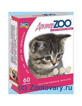Доктор Zoo Витамины Здоровый Котенок для Котят 6х120таб купить  зоотовары для животных