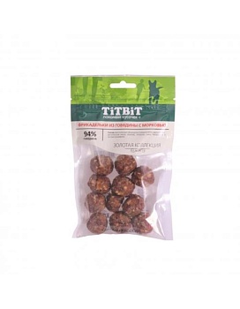 ТитБит Золотая коллекция Фрикадельки из говядины сморковью для собак 70гр купить  зоотовары для животных