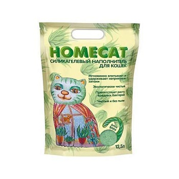 HOMECAT Алоэ Вера силикагелевый наполнитель для кошачьих туалетов с ароматом Алоэ Вера 12,5л купить  зоотовары для животных
