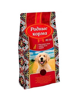 РОДНЫЕ КОРМА сухой корм для взрослых собак всех пород 10кг купить  зоотовары для животных
