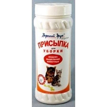 Верный Друг Присыпка для Уборки Жидких Выделений Животных 300 Гр купить  зоотовары для животных