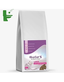 Eko Cat`s Large древесный комкующийся наполнитель 20кг купить  зоотовары для животных