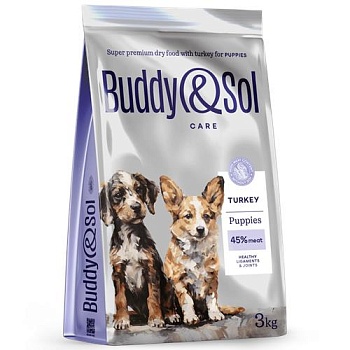 BUDDY SOL CARE PUPPIES сухой корм для щенков с индейкой 3кг купить  зоотовары для животных